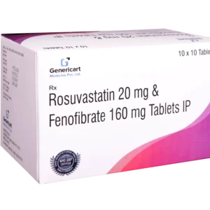 ROSUVASTATIN 20 MG + FENOFIBRATE 160 MG 10 TABLETS
