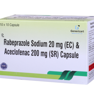 ACECLOFENAC 200 MG SR + RABEPRAZOLE 20 MG 10 TABLETS