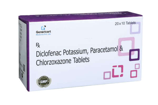DICLOFENAC 50 MG + PARACETAMOL 325 MG + CHLOROXAZONE 250 MG 10 TABLETS