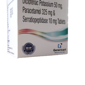 DICLOFENAC 50 MG + PARACETAMOL 325 MG + SERRATIOPEPTIDASE 10 MG  10 TABLETS