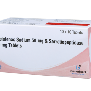 DICLOFENAC 50 MG + SERRATIOPEPTIDASE 10 MG  10 TABLETS