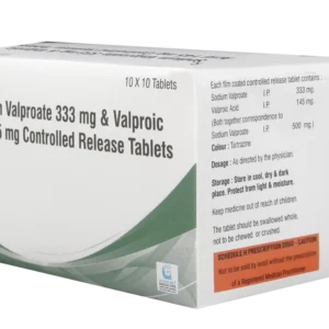 SODIUM VALPROATE 333 MG + VALPROIC ACID 145 MG CR  10 TABLETS