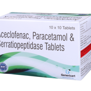 ACECLOFENAC 100 MG + PARACETAMOL 325 MG + SERRATIOPEPTIDASE 15 MG 10 TABLETS