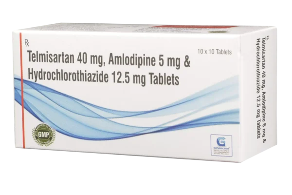 TELMISARTAN 40 MG + AMLODIPINE 5 MG + HYDROCHLOROTHIAZIDE 12.5 MG 10 TABLETS
