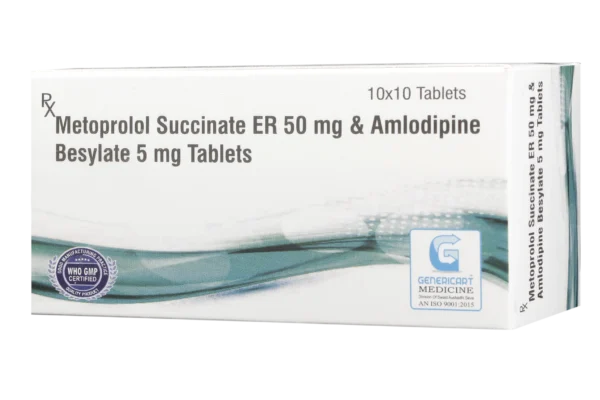 METOPROLOL (ER) 50 MG + AMLODIPINE 5 MGf 10 TABLETS