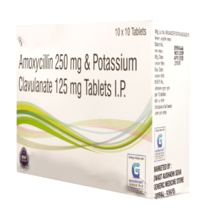 AMOXYCILLIN 250 MG + POTASSIUM CLAVULANATE 125 MG 10 TABLETS