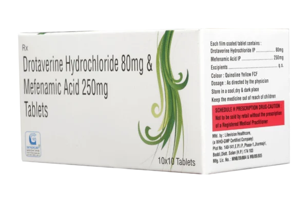 DROTAVERINE 80 MG + MEFENAMIC ACID 250 MG 10 TABLETS