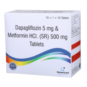 DAPAGLIFLOZIN 5 MG + METFORMIN HYDROCHLORIDE 500 MG (SR)  10 TABLETS