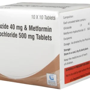 GLICLAZIDE 40 MG + METFORMIN HYDROCLORIDE 500 MG  10 TABLETS