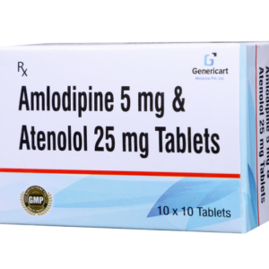 AMLODIPINE 5 MG + ATENOLOL 25 MG 10 TABLETS