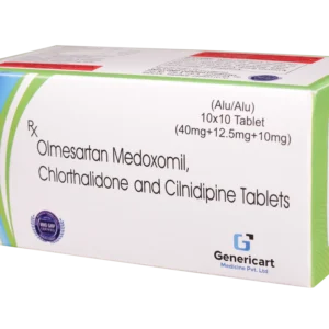 OLMESARTAN MEDOXOMIL 40 MG + CHLORTHALIDONE 12.5 MG + CILNIDIPINE 10 MG  10 TABLETS