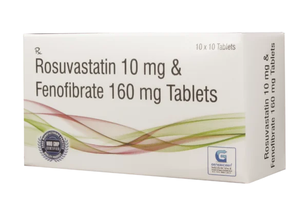 ROSUVASTATIN 10 MG + FENOFIBRATE 160 MG 10 TABLETS