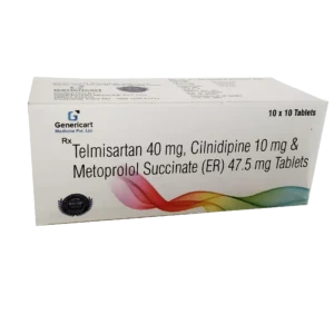 TELMISARTAN 40 MG + CILNIDIPINE 10 MG + METOPROLOL SUCCINATE (ER) 47.50 MG  10 TABLETS