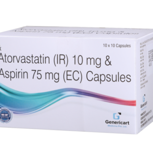 ATORVASTATIN 10 MG + ASPIRIN 75 MG 10 CAPSULES