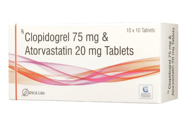 CLOPIDOGREL 75 MG + ATORVASTATIN 20 MG 10 TABLETS