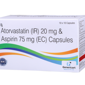 ATORVASTATIN 20 MG + ASPIRIN 75 MG 10 CAPSULES