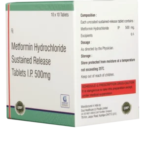 METFORMIN HYDROCHLORIDE 500 MG ( SR )  10 TABLETS