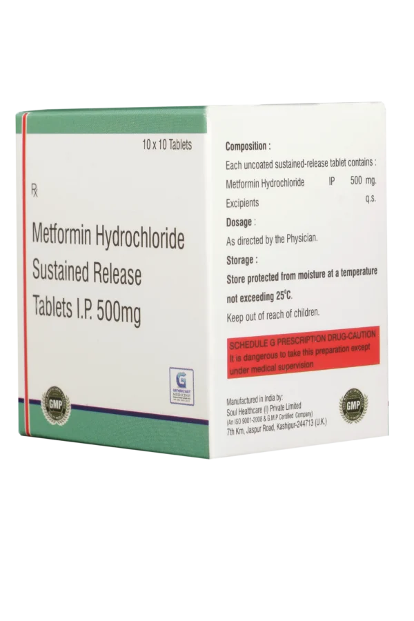 METFORMIN HYDROCHLORIDE 500 MG ( SR ) 10 TABLETS