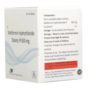 METFORMIN HYDROCHLORIDE 850 MG 10 TABLETS