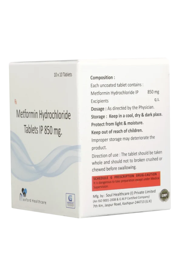 METFORMIN HYDROCHLORIDE 850 MG 10 TABLETS
