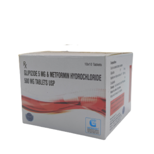 GLIPIZIDE 5 MG + METFORMIN HYDROCHLORIDE 500 MG  10 TABLETS