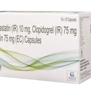 ROSUVASTATIN (IR) 10 MG + CLOPIDOGREL (IR) 75 MG + ASPRIN 75 MG (EC) 10 CAPSULES