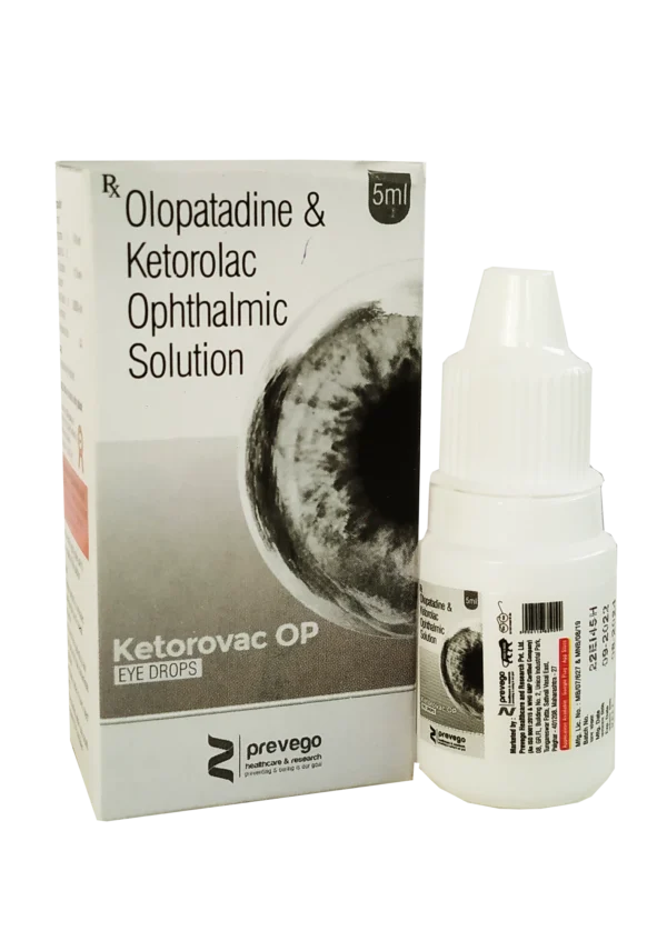 KETOROLAC TROMETHAMINE 0.4 % W/V + OLOPATADINE 0.1 %W/V + BENZALKONIUM CHLORIDE SOLUTION 0.005 % V/V 5 ML.