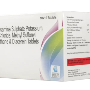 GLUCOSAMINE SULPHATE POTASSIUM CHLORIDE 750 MG + METHYL SULFONYL METHANE 250 MG + DIACEREIN 50 MG  10 TALETS