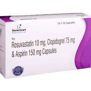 ROSUVASTATIN 10 MG + CLOPIDOGREL 75 MG + ASPIRIN 150 MG 10 CAPSULES