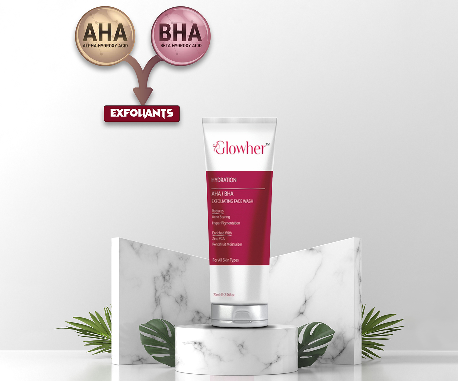 Glowher AHA-BHA Facewash 70ml