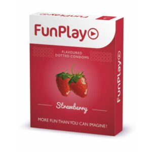 Funplay Strawberry Dotted Condom 3 PCS